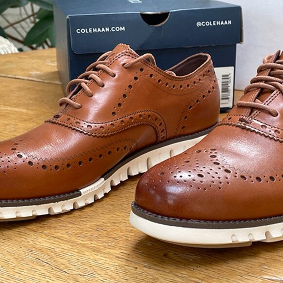 Cole Haan Zerogrand Wing Oxfords. Mens Size 9 British Tan / New in Box